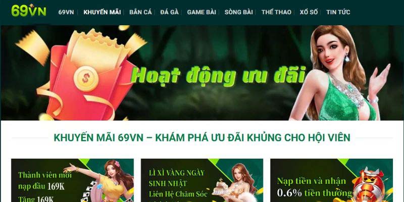 Vô vàn khuyến mãi đến từ nhà cái 69VN